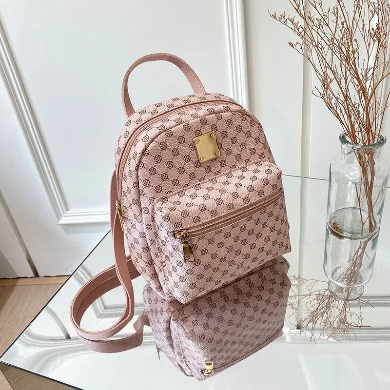 Damen Rucksack aus PU-Leder – Modischer Tagesrucksack für Schule & Freizeit
