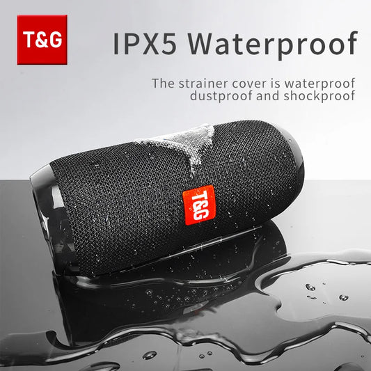 T&G TG117 Bluetooth Lautsprecher – Tragbar, Wasserdicht IPX5, mit TWS, FM & SD-Slot für Outdoor & Strand