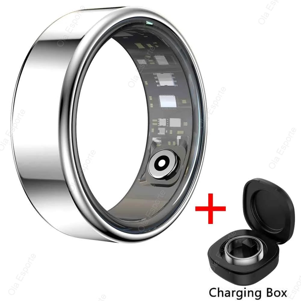 Smart Ring 2025 ohne Display – Fitness- & Gesundheitsring für Damen & Herren – Herzfrequenz, Schlaf, Blutsauerstoff – IP68 5ATM wasserdicht – für Android & iOS