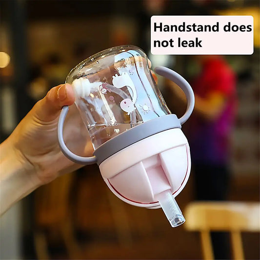 250ml Kinder-Trinkflasche mit Strohhalm & Griff – Auslaufsicher