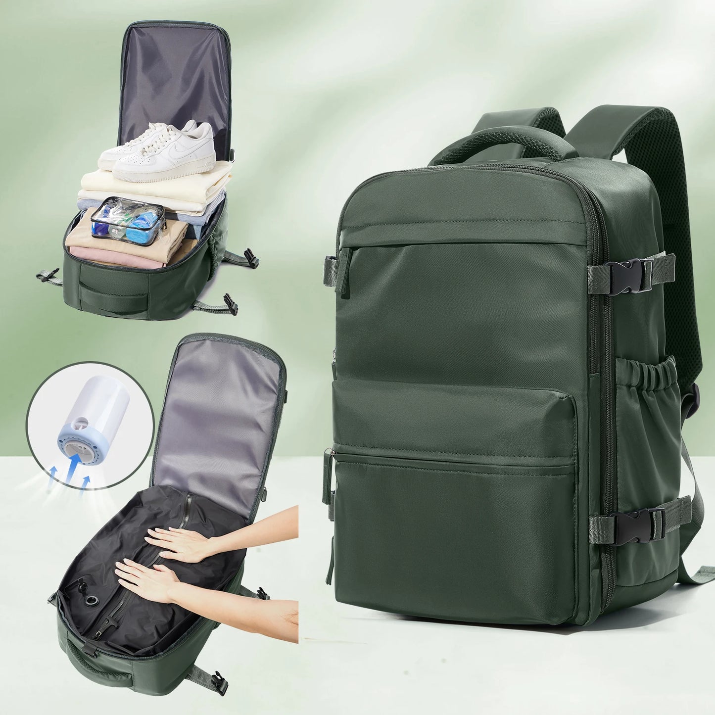 Reiserucksack mit Laptopfach 20–35 L – Expandierbarer Business- & Schulrucksack für Damen & Herren