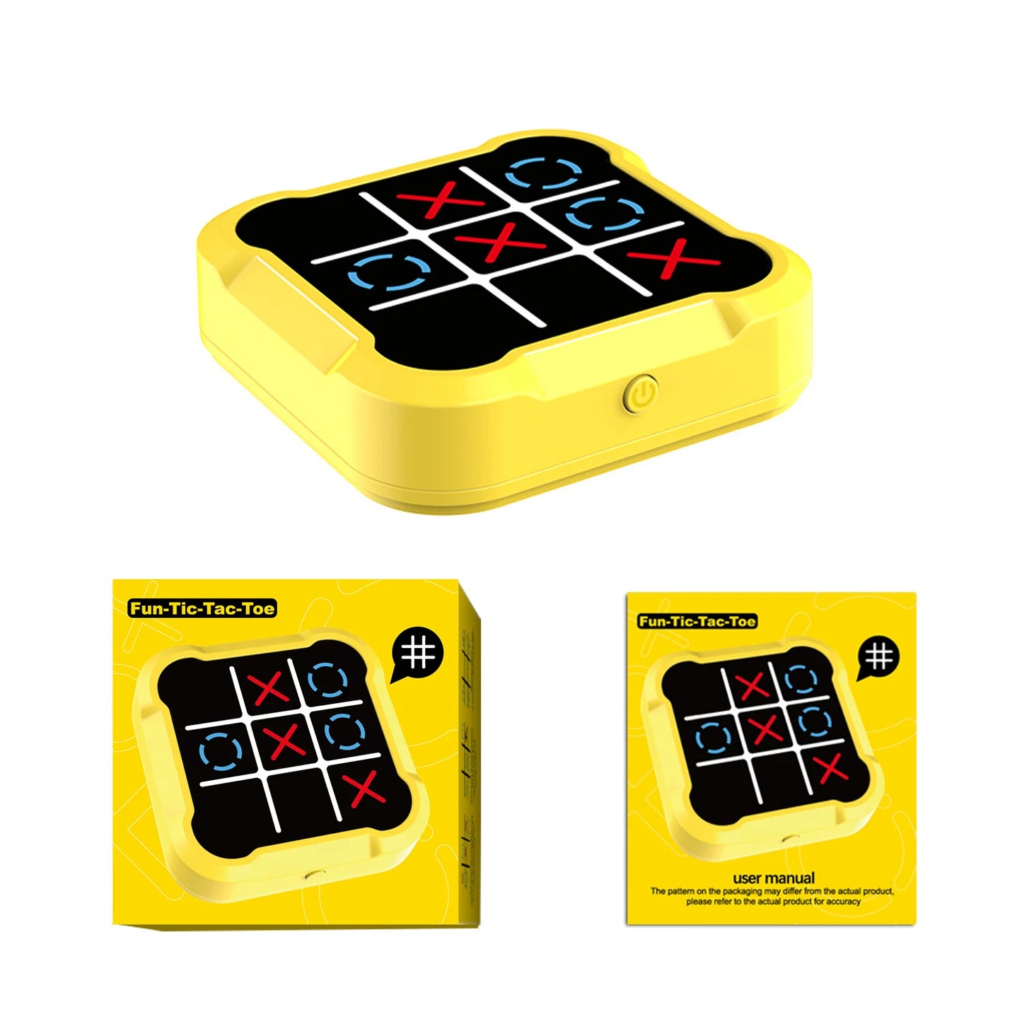 Elektronisches Tic-Tac-Toe Spiel – Tragbare 3-in-1 Konsole für Kinder & Erwachsene, Lernspiel mit Memory- und Reaktionsmodus