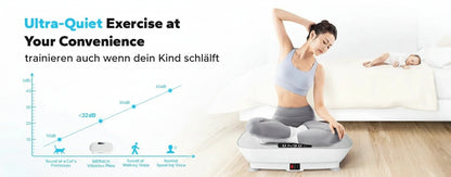 MERACH Vibrationsplatte – Fitnessgerät für Ganzkörpertraining, Muskelaufbau & Fettverbrennung, leise & kompakt, mit Fernbedienung