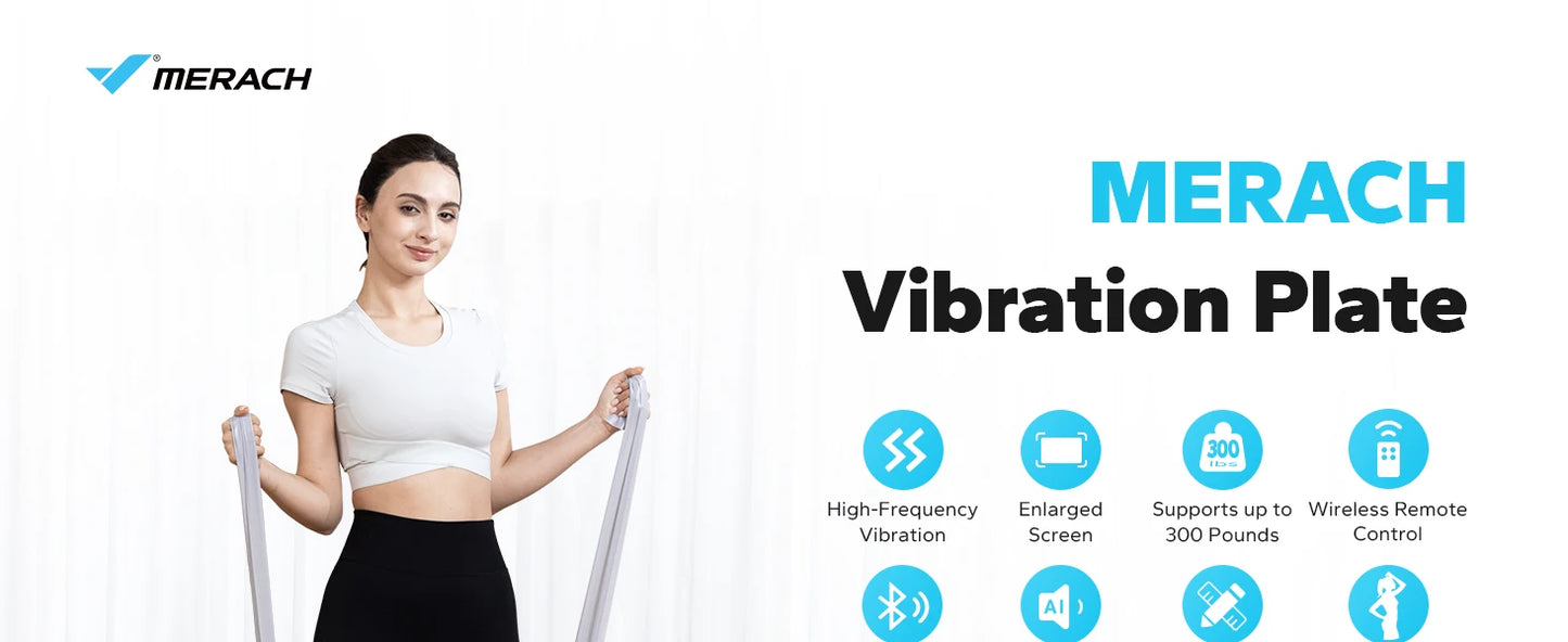 MERACH Vibrationsplatte – Fitnessgerät für Ganzkörpertraining, Muskelaufbau & Fettverbrennung, leise & kompakt, mit Fernbedienung