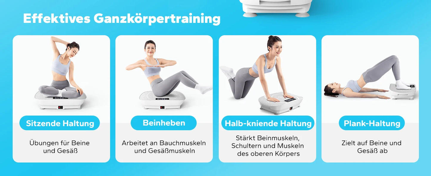 MERACH Vibrationsplatte – Fitnessgerät für Ganzkörpertraining, Muskelaufbau & Fettverbrennung, leise & kompakt, mit Fernbedienung
