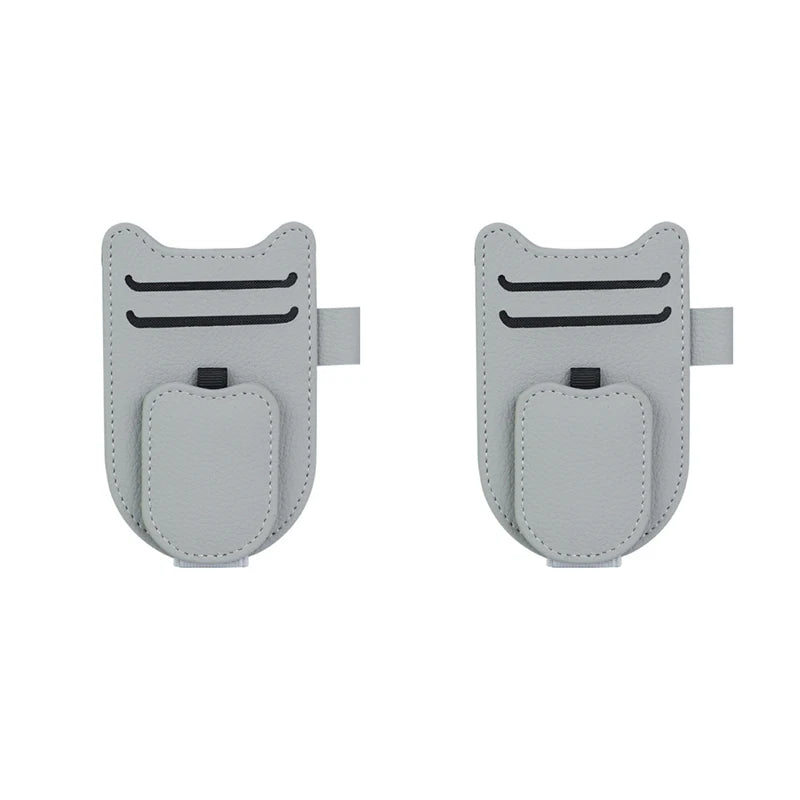 SEAMETAL Auto Sonnenblenden Brillenhalter – Magnetischer Clip aus Lederimitat, Brillen- & Kartenhalter