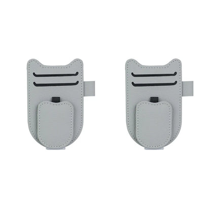 SEAMETAL Auto Sonnenblenden Brillenhalter – Magnetischer Clip aus Lederimitat, Brillen- & Kartenhalter