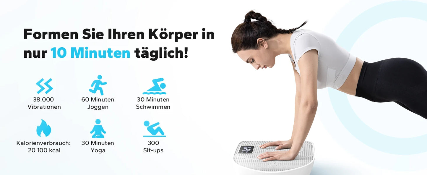 MERACH Vibrationsplatte – Fitnessgerät für Ganzkörpertraining, Muskelaufbau & Fettverbrennung, leise & kompakt, mit Fernbedienung