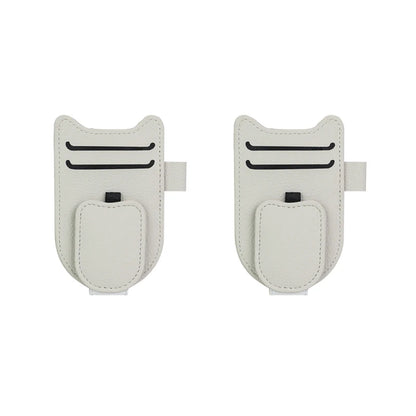 SEAMETAL Auto Sonnenblenden Brillenhalter – Magnetischer Clip aus Lederimitat, Brillen- & Kartenhalter