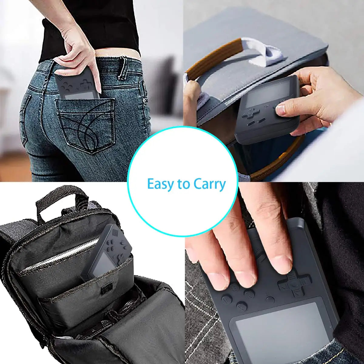 400 in 1 Mini Retro Handheld Spielkonsole – 8-Bit mit 3" Farbdisplay