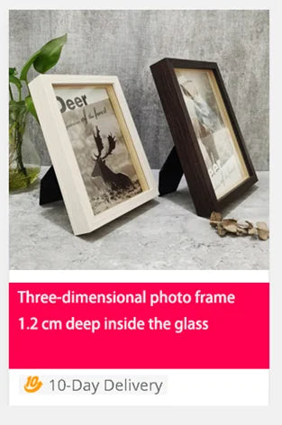 Shadow Box Bilderrahmen aus Holz – 3 cm Tief – Rechteckiger Rahmen für 3D-Objekte & Fotos – Skandinavisches Design