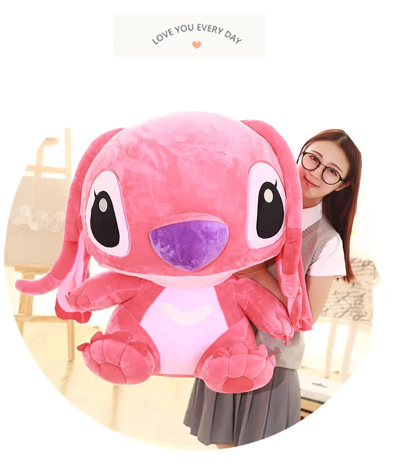 35-65 cm Disney Aoger Lilo & Stitch Gefüllte Plüschpuppe Edition Stitch Rose Puppe Kreatives Kawaii Kissen Spielzeug Geburtstagsgeschenk für Mädchen