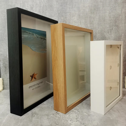 Shadow Box Bilderrahmen aus Holz – 3 cm Tief – Rechteckiger Rahmen für 3D-Objekte & Fotos – Skandinavisches Design