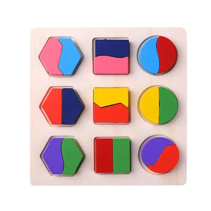 Montessori Holzpuzzle – Geometrische Formen Lernspiel ab 3 Jahren von Battoom