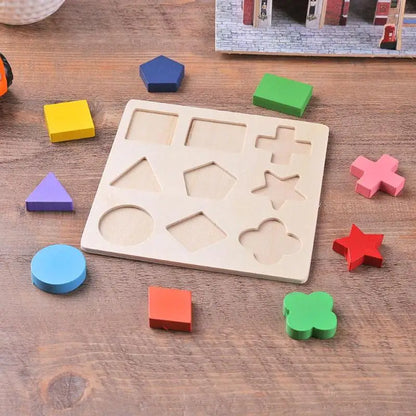 Montessori Holzpuzzle – Geometrische Formen Lernspiel ab 3 Jahren von Battoom