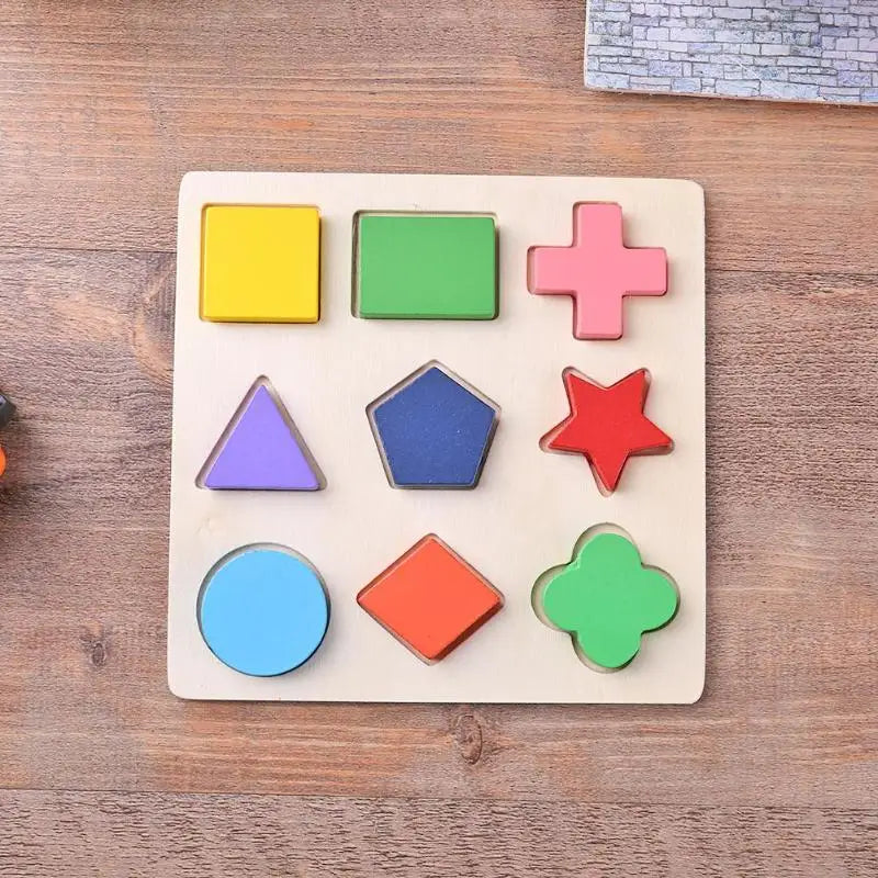 Montessori Holzpuzzle – Geometrische Formen Lernspiel ab 3 Jahren von Battoom
