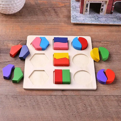 Montessori Holzpuzzle – Geometrische Formen Lernspiel ab 3 Jahren von Battoom