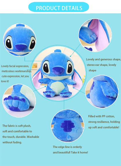 35-65 cm Disney Aoger Lilo & Stitch Gefüllte Plüschpuppe Edition Stitch Rose Puppe Kreatives Kawaii Kissen Spielzeug Geburtstagsgeschenk für Mädchen