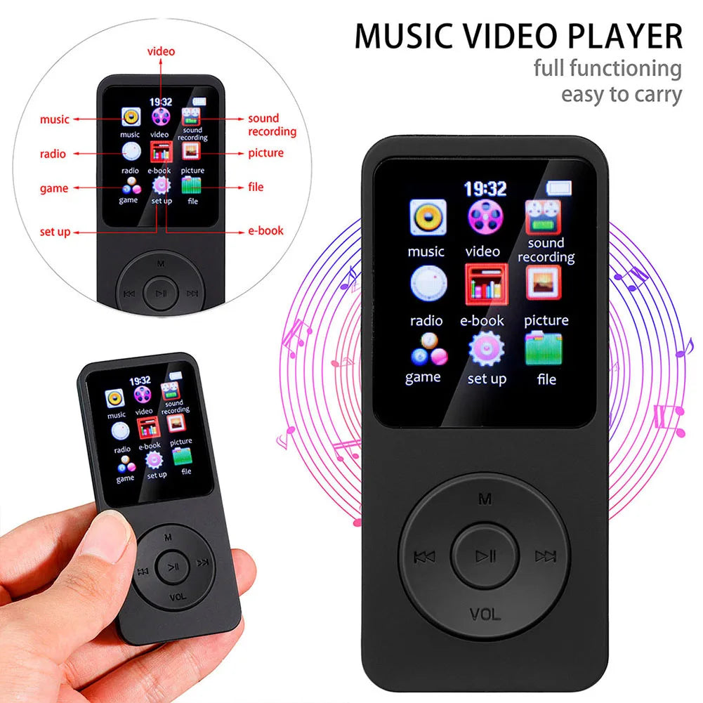 VAKIND MP3-Player – 1,8" HiFi Musikplayer mit Bluetooth 5.4 & Lautsprecher