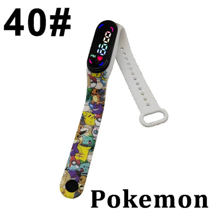 Pokémon LED-Digitaluhr – Kinderarmbanduhr mit Pikachu, Gengar & Evoli im Anime-Design