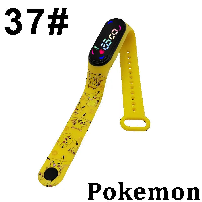 Pokémon LED-Digitaluhr – Kinderarmbanduhr mit Pikachu, Gengar & Evoli im Anime-Design