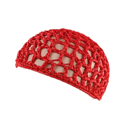 Haarnetz Damen gehäkelt – Elastisches Mesh Turban Cap – Schlafhaube & Haarpflege-Hilfe – atmungsaktiv & bequem – Unisex