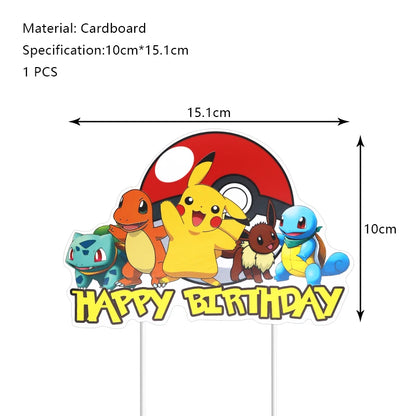 Pokemon Geburtstag Party Dekoration Neue Blitz Pikachu Ballon Für Kinder Event Liefert Einweg Geschirr Banner Hintergrund