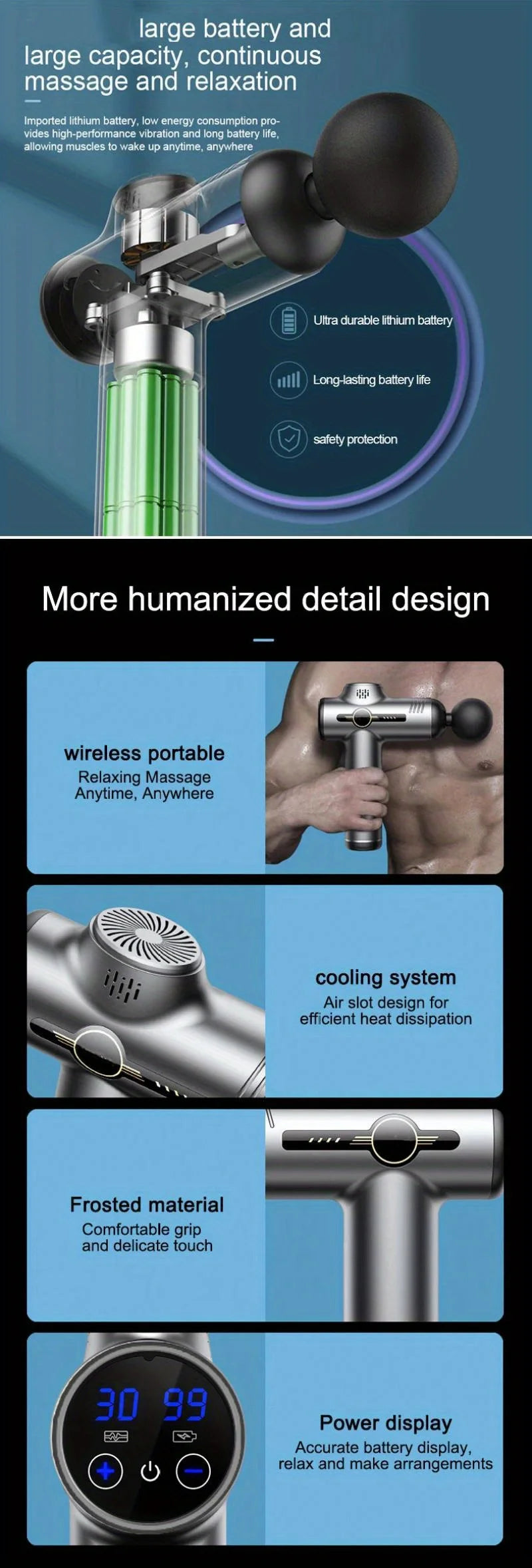 PAQIN Tragbare Massagepistole – Tiefenvibration für Körper & Muskeln mit 1 Kopf, CE/RoHS-zertifiziert