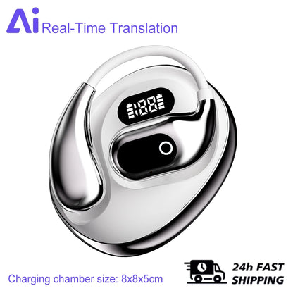 AI Übersetzungs-Kopfhörer – Bluetooth 5.3 Earbuds mit Echtzeit-Übersetzung in 144 Sprachen – Zwei-Wege-Voice-Translator für Reisen & Business