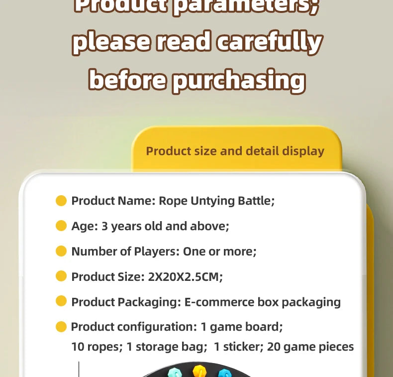 LPCBEC Rope Puzzle 2025 – Logikspiel für Kinder ab 14 Jahren mit Knoten-Challenge