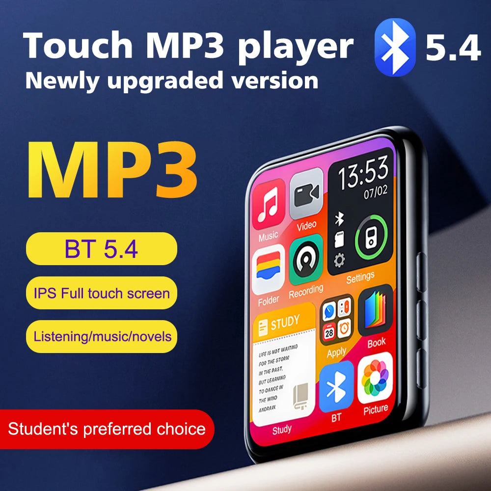 AideeMaster MP3-Player – 128 GB, Bluetooth 5.4, Touchscreen & HiFi-Sound