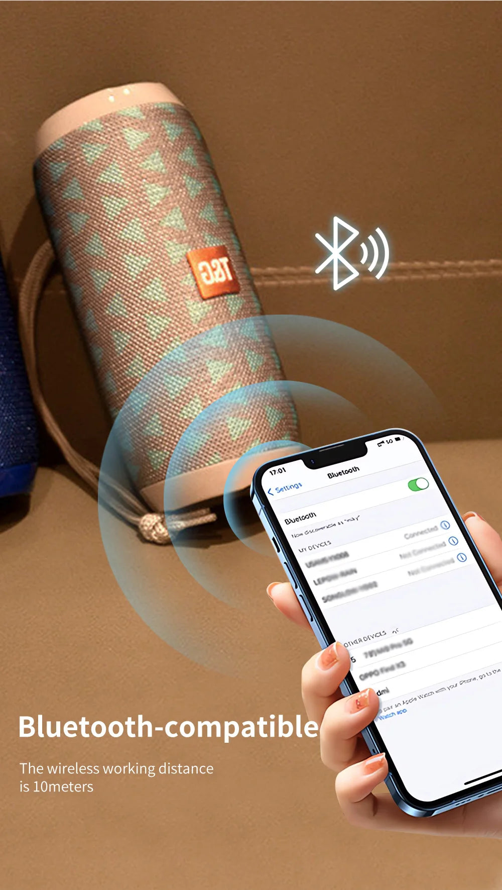 T&G TG117 Bluetooth Lautsprecher – Tragbar, Wasserdicht IPX5, mit TWS, FM & SD-Slot für Outdoor & Strand