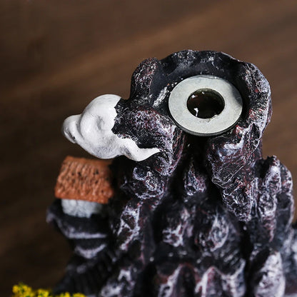 Räuchergefäß mit Rückfluss-Effekt – Harz-Wasserfall „Bergfluss“ – Aromatherapie Deko für Zuhause