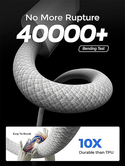 USB-C zu USB-C Nylon Kabel – 60W Schnellladekabel für iPhone 15, Samsung, Huawei & mehr
