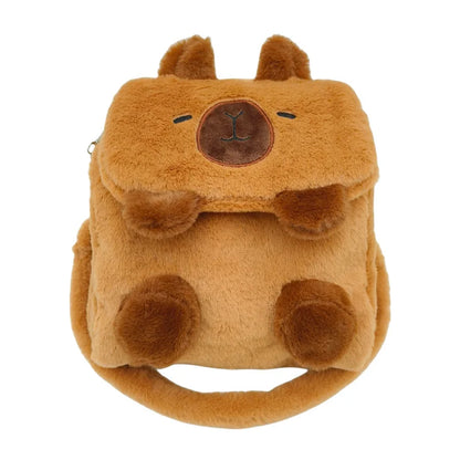 Capybara Plüsch-Rucksack 33 cm – Kawaii Mini-Rucksack & Kuscheltier für Kinder & Teenager