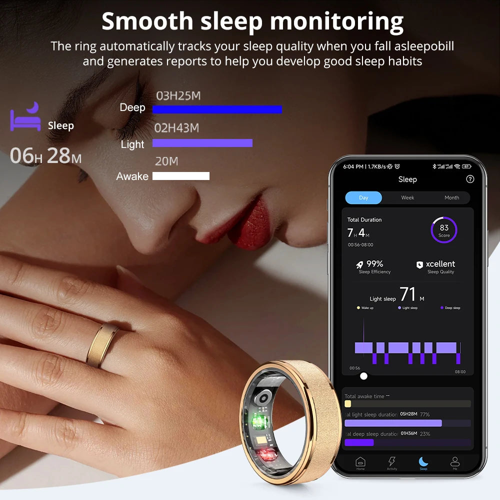 COLMI R10 Smart Ring mit Ladeetui – Gesundheits- & Schlaftracker, 5ATM wasserdicht, für Damen & Herren