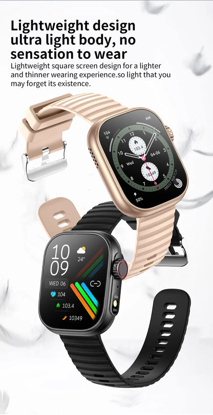 Smartwatch 2025 mit 2,01" Touchscreen – Fitnessuhr für Damen & Herren, Wasserdicht, Bluetooth Call & Gesundheitsfunktionen