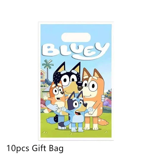 Bluey Ballons Blueies Cartoon Hund Ballon Bingoed Alles Gute zum Geburtstag Banner Geschirr Hintergrund Party Dekorationen Kind Kuchen Topper