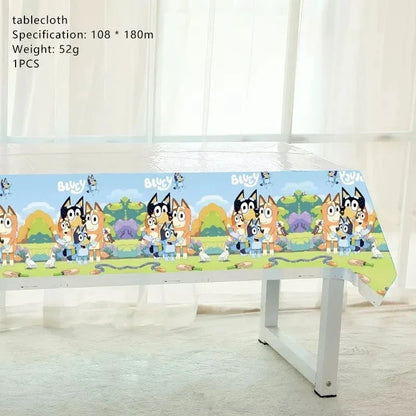 Bluey Ballons Blueies Cartoon Hund Ballon Bingoed Alles Gute zum Geburtstag Banner Geschirr Hintergrund Party Dekorationen Kind Kuchen Topper