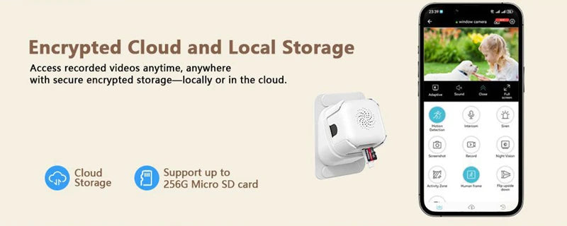 5MP WLAN Fensterkamera mit 4K & Farb-Nachtsicht – Indoor & Outdoor, Bewegungserkennung, Zwei-Wege-Audio, Alexa-kompatibel