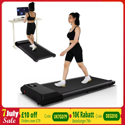 300 Ibs Tragkraft 2,5 PS 2-in-1 tragbares Laufband für zu Hause mit ferngesteuertem LED-Display Walking Pad Laufband