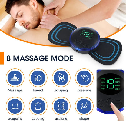 Joverisher EMS Nackenmassagegerät – Elektrischer Mini-Muskelstimulator für Rücken, Nacken & Gelenkschmerzen