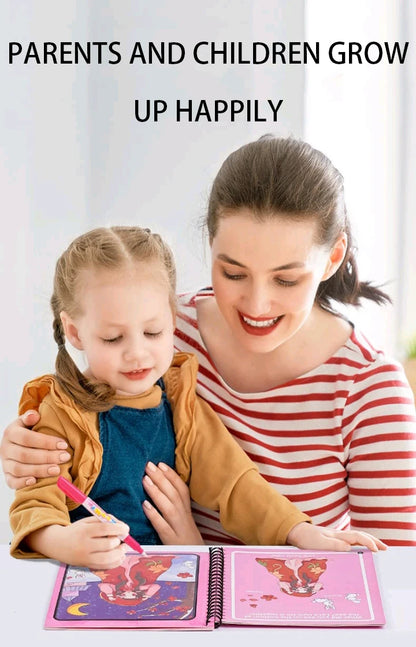 Magisches Wasser-Malbuch – Wiederverwendbares Montessori Malbuch für Kinder ohne Farbe