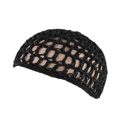 Haarnetz Damen gehäkelt – Elastisches Mesh Turban Cap – Schlafhaube & Haarpflege-Hilfe – atmungsaktiv & bequem – Unisex