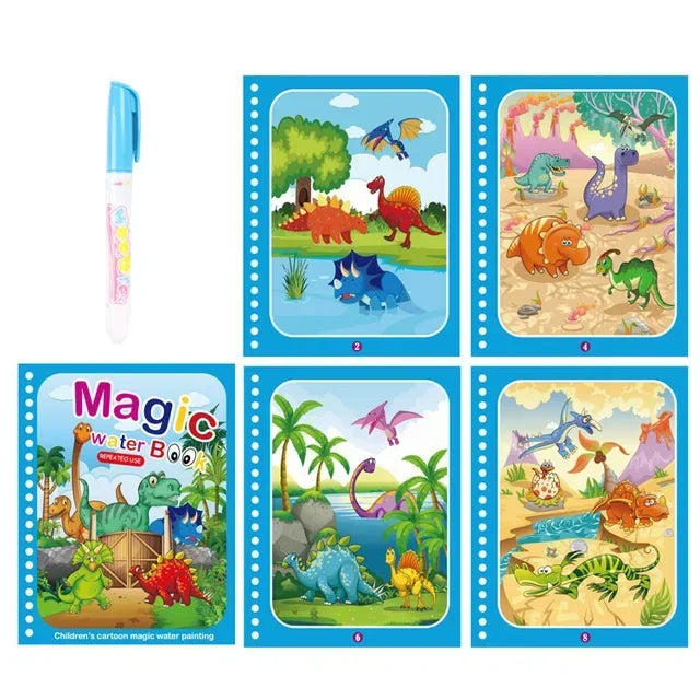 Magisches Wasser-Malbuch mit Stift – Lernspielzeug für Kinder ab 2 Jahren
