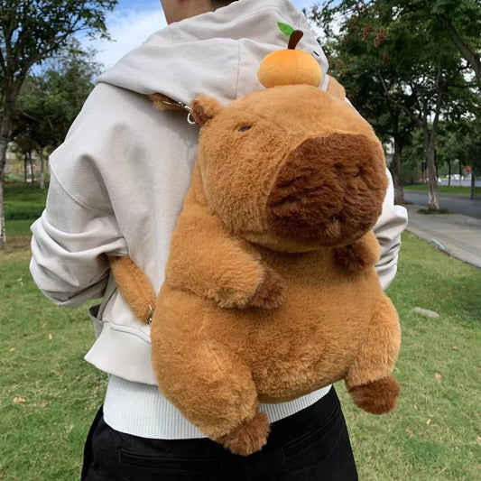 Capybara Plüsch-Rucksack 33 cm – Kawaii Mini-Rucksack & Kuscheltier für Kinder & Teenager