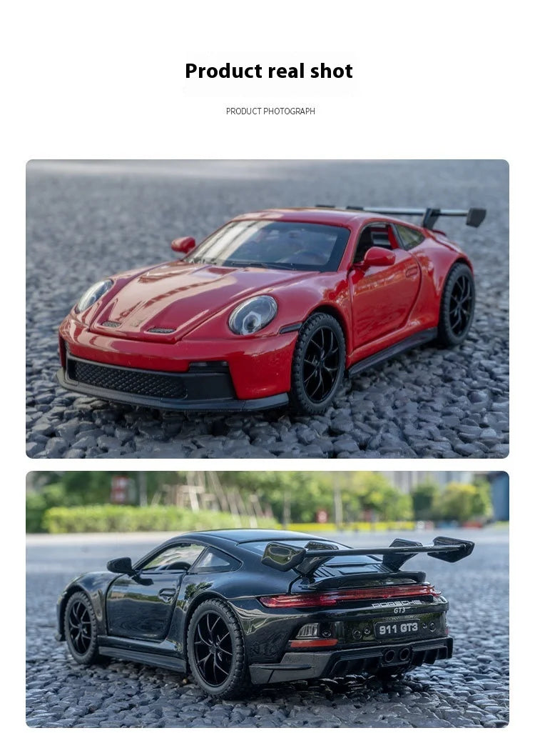 911 GT3 RS Modellauto 1:32 – Hochwertiges Diecast-Metallfahrzeug mit Sound & Licht, Spielzeug & Sammlerstück
