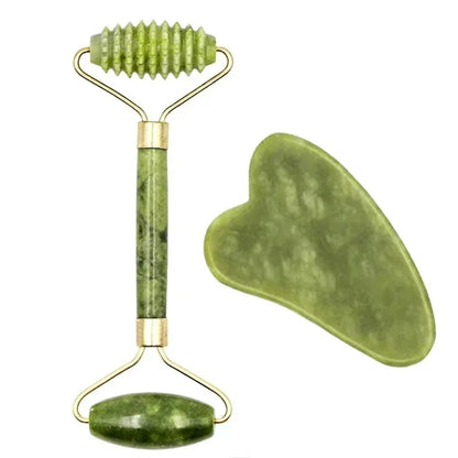 AYHle Jade Roller & Gua Sha – Natürliches Stein-Massage-Set für Gesicht, Hals & Augenpflege