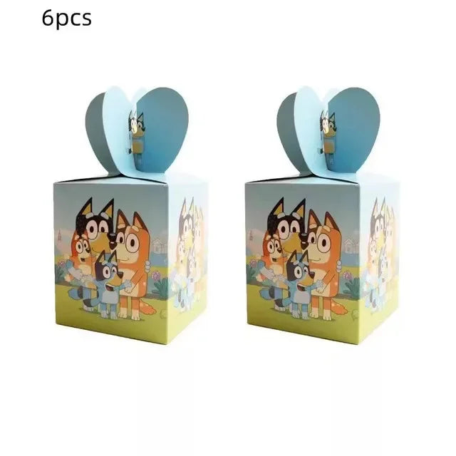 Bluey Ballons Blueies Cartoon Hund Ballon Bingoed Alles Gute zum Geburtstag Banner Geschirr Hintergrund Party Dekorationen Kind Kuchen Topper