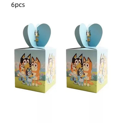 Bluey Ballons Blueies Cartoon Hund Ballon Bingoed Alles Gute zum Geburtstag Banner Geschirr Hintergrund Party Dekorationen Kind Kuchen Topper